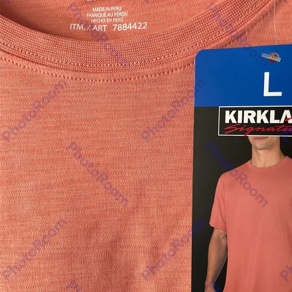 Men's Classic Cotton Tee, Kirkland Signature, L, Pink, NWT - Picture 4 of 4